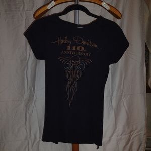 Harley Davidson Women's 110th Anniversary T-Shirt Medium